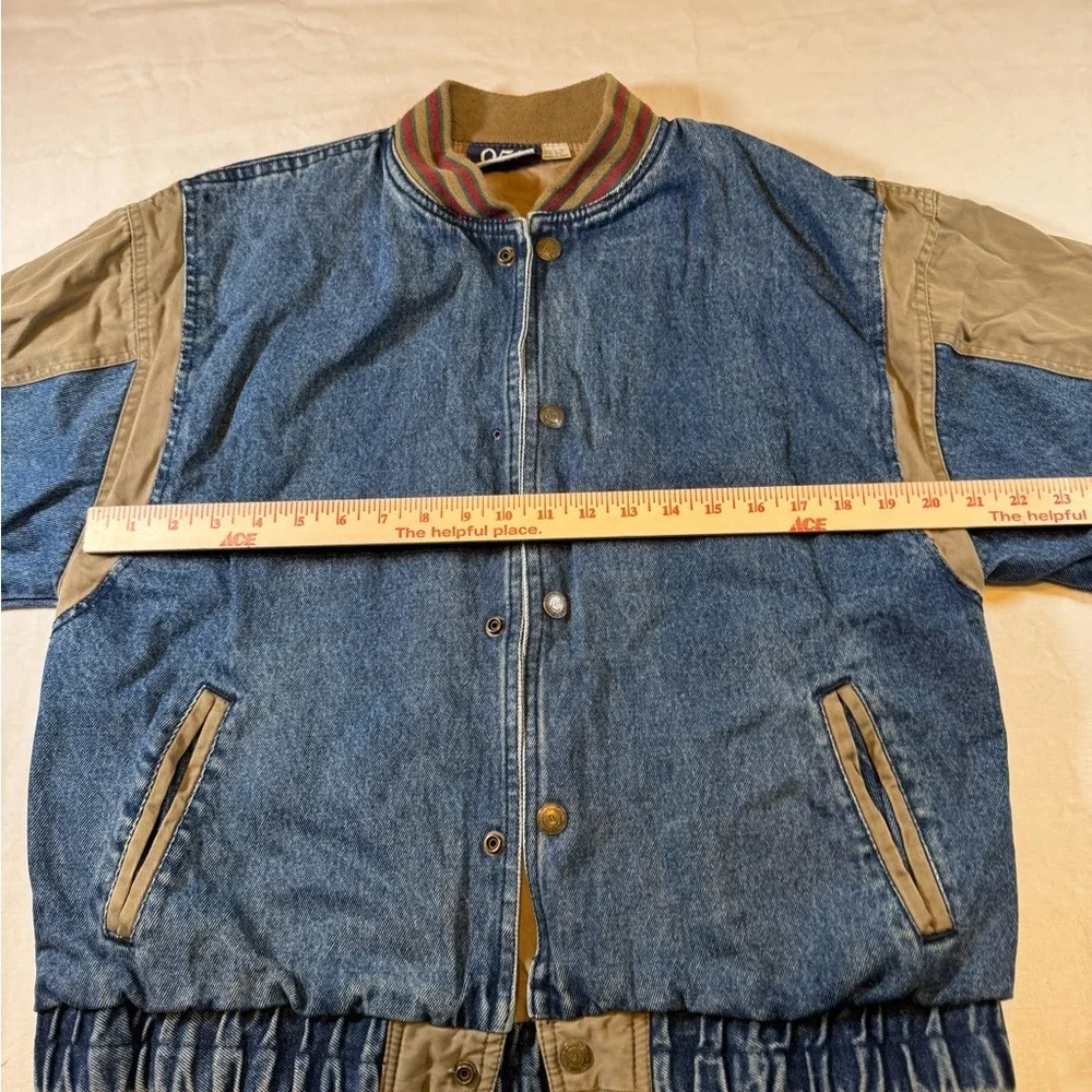 Rare Vintage 955 Originals Denim and Tan Varsity Jacket - Picture 8 of 12